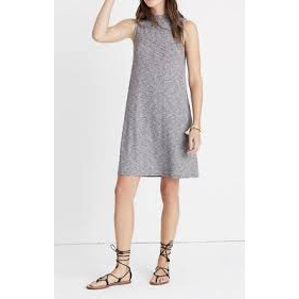 Madewell Gray Marled Mockneck Swingy Tank Dress Size L